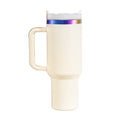 40oz Tumbler w/ Removable Handle — Cream White to Iridescent - personalized by NewMX LLC, Santa Fe NM