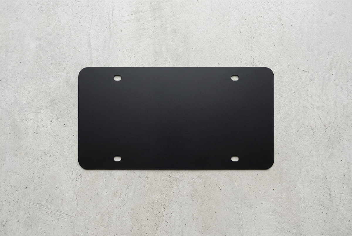 Black Stainless Steel License Plate