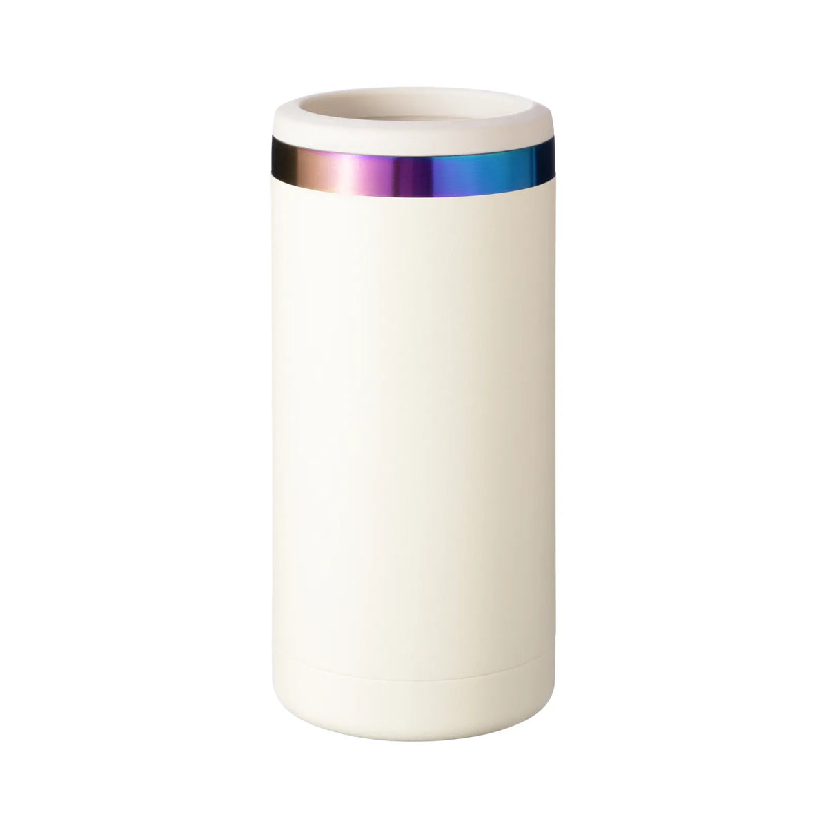 Slim Can Cooler — White to Iridescent - personalized by NewMX LLC, Santa Fe NM