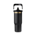 30oz Tumbler w/ Handle & Straw — Black to Gold - personalized by NewMX LLC, Santa Fe NM