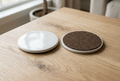 White Ceramic Coaster with Cork Back