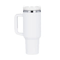 40oz Tumbler w/ Removable Handle — White to Silver - personalized by NewMX LLC, Santa Fe NM