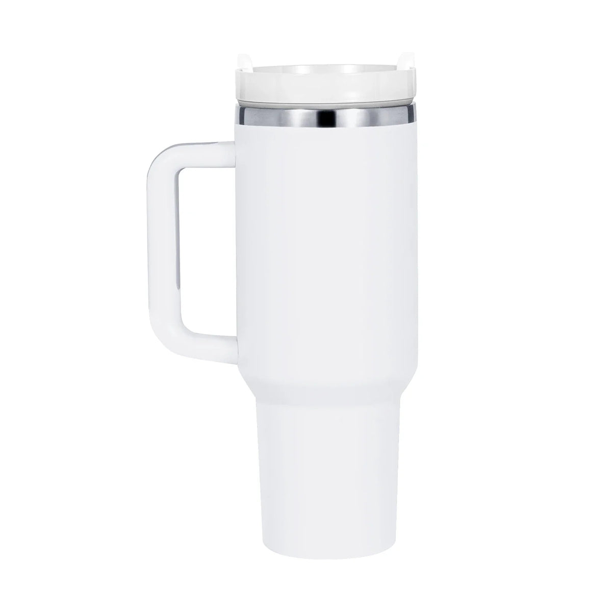 40oz Tumbler w/ Removable Handle — White to Silver - personalized by NewMX LLC, Santa Fe NM